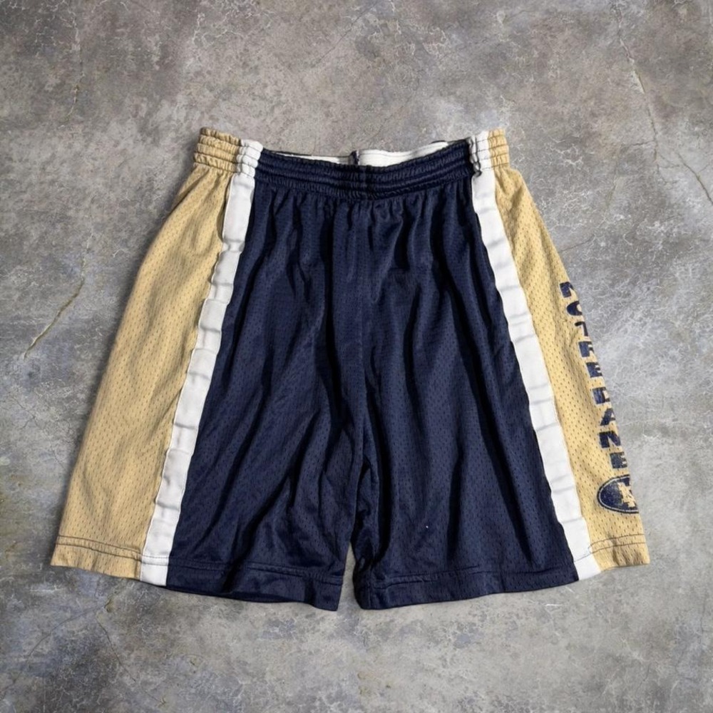Vintage Made USA Notre Dame Fighting Irish Basketball Shorts Navy Blue Mesh NCAA